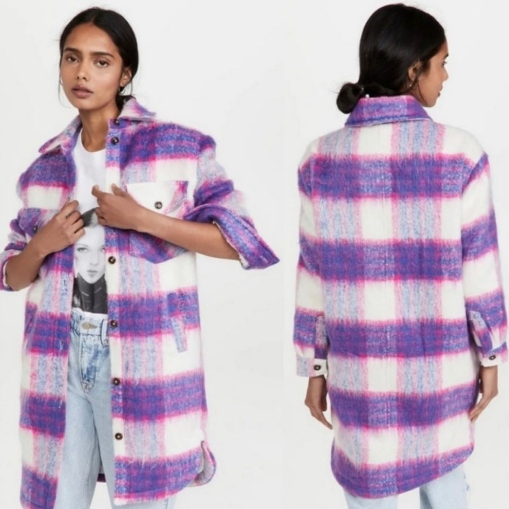 NWT Free People x BLANKNYC Plaid Prime Time Wool Blend Jacket Size Large